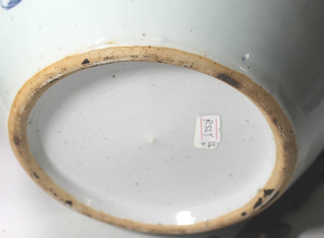 古玩陶瓷人物紋青花西瓜罐真品鑒賞圖