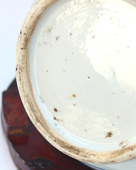 古玩陶瓷花卉紋青花蒜頭瓶真品鑒賞圖