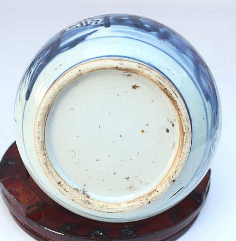 古玩陶瓷花卉紋青花蒜頭瓶真品鑒賞圖