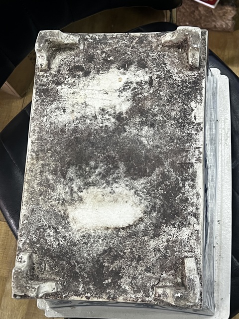 古玩陶瓷花卉紋青花四方倭角花盆真品鑒賞圖