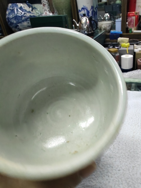 古玩陶瓷青白釉刻螭龍紋高足杯真品鑒賞圖