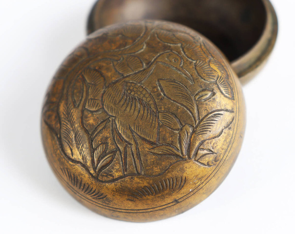 古玩銅器銅香盒真品鑒賞圖