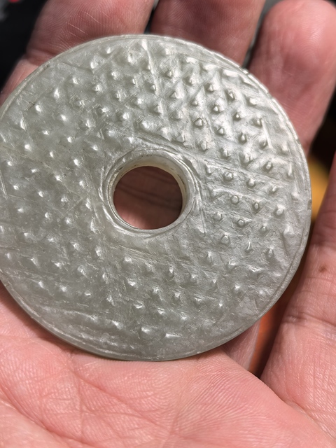 古玩玉器和田玉雕“蒲紋璧”真品鑒賞圖