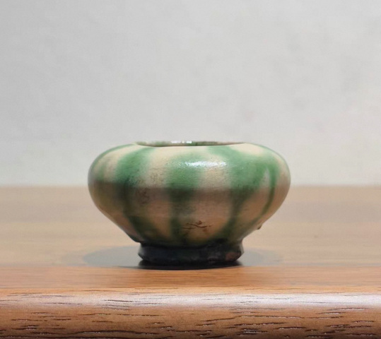 古玩陶瓷長沙窯綠彩水盂真品鑒賞圖