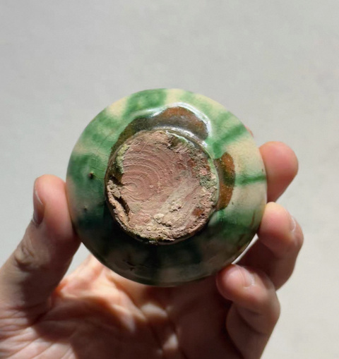 古玩陶瓷長沙窯綠彩水盂真品鑒賞圖