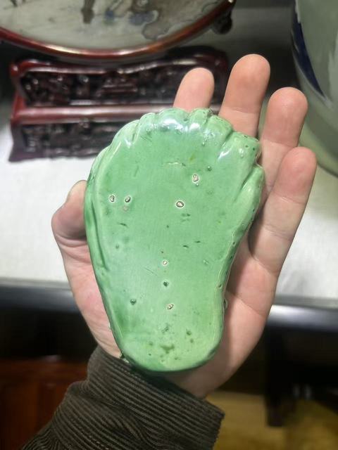 古玩陶瓷福壽素三彩洗真品鑒賞圖