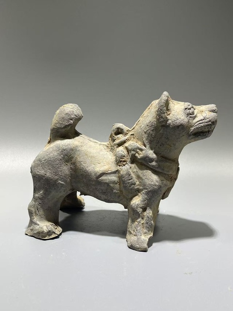 古玩陶瓷漢·田園犬真品鑒賞圖