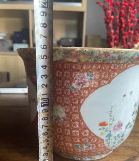 古玩陶瓷民國 粉彩花盆真品鑒賞圖