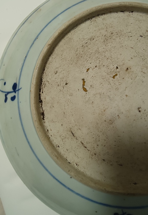 古玩陶瓷摩羯龍紋青花盤真品鑒賞圖