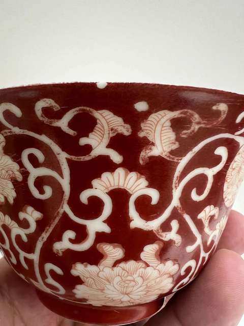 古玩陶瓷花卉紋杯真品鑒賞圖