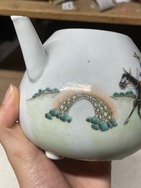 古玩陶瓷人物執壺執壺真品鑒賞圖