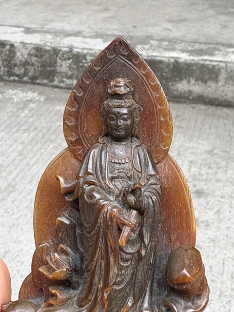 古玩雜項角雕小件真品鑒賞圖