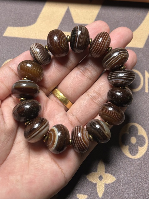 古玩玉器瑪瑙珠串真品鑒賞圖