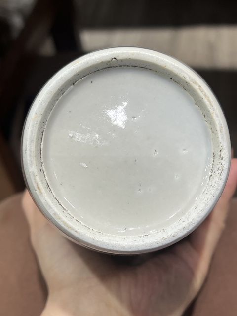 古玩陶瓷清中期 青花花卉詩文瓶真品鑒賞圖