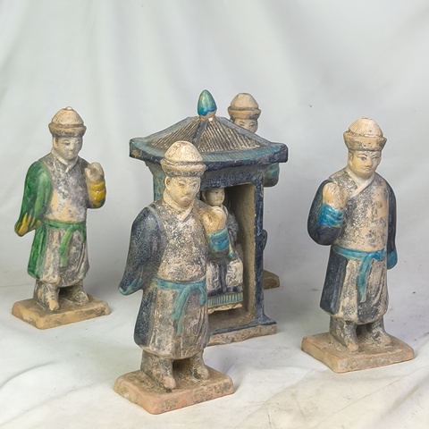 古玩陶瓷琺華彩抬轎俑真品鑒賞圖