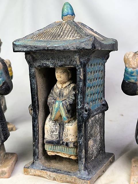 古玩陶瓷琺華彩抬轎俑真品鑒賞圖