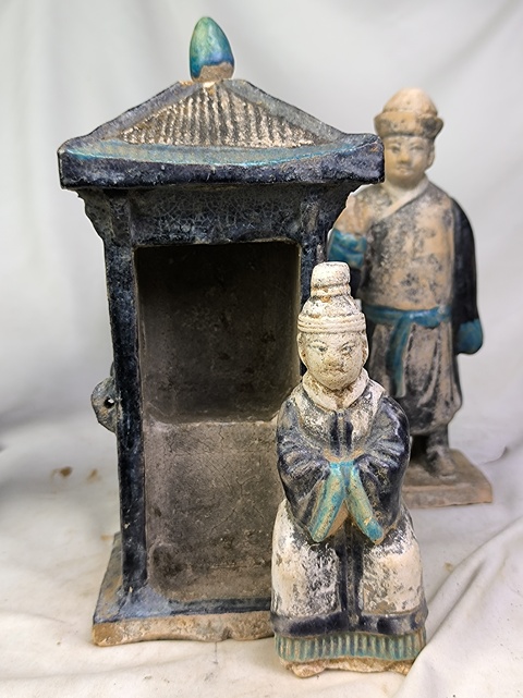 古玩陶瓷琺華彩抬轎俑真品鑒賞圖