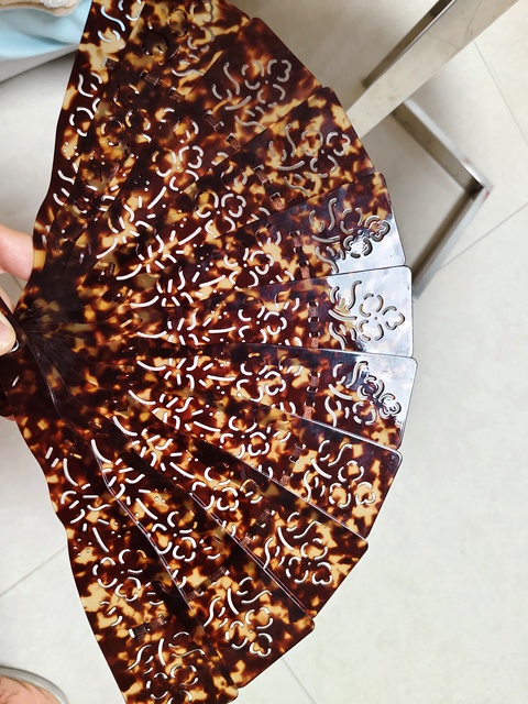 古玩雜項玳瑁折扇真品鑒賞圖