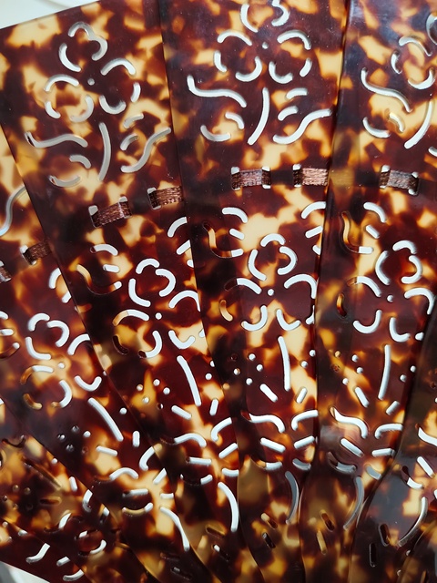 古玩雜項玳瑁折扇真品鑒賞圖