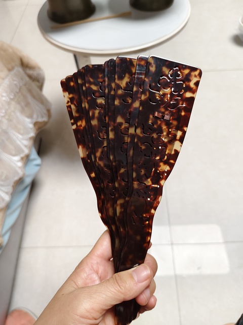 古玩雜項玳瑁折扇真品鑒賞圖