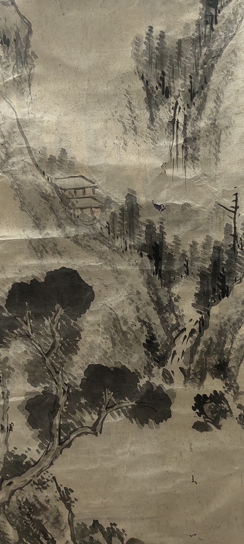 古玩字畫清代山水真品鑒賞圖