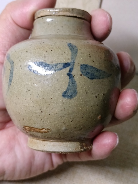 古玩陶瓷晚明地方窯青花蓋罐真品鑒賞圖