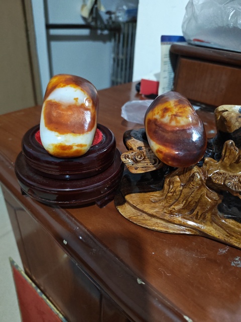 古玩玉器“滾筒染色”和田玉料真品鑒賞圖