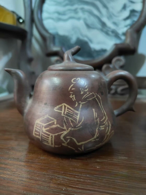 古玩雜項紫砂葫蘆壺真品鑒賞圖