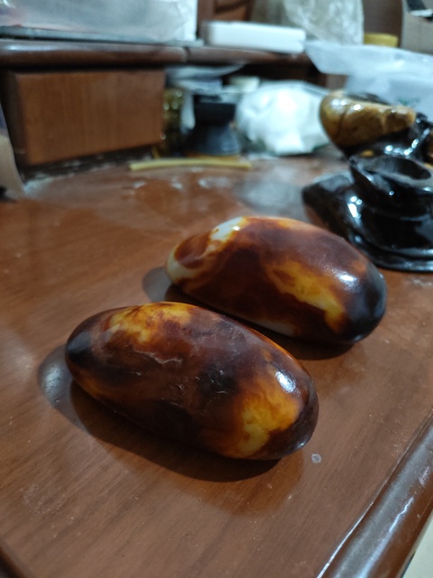 古玩玉器“滾筒染色”和田玉料真品鑒賞圖