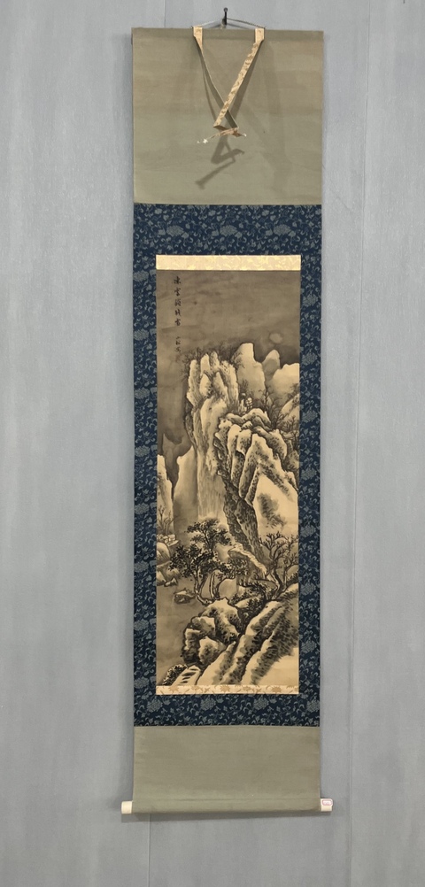 古玩字畫現代絹本山水《凍云鎖殘雪》真品鑒賞圖