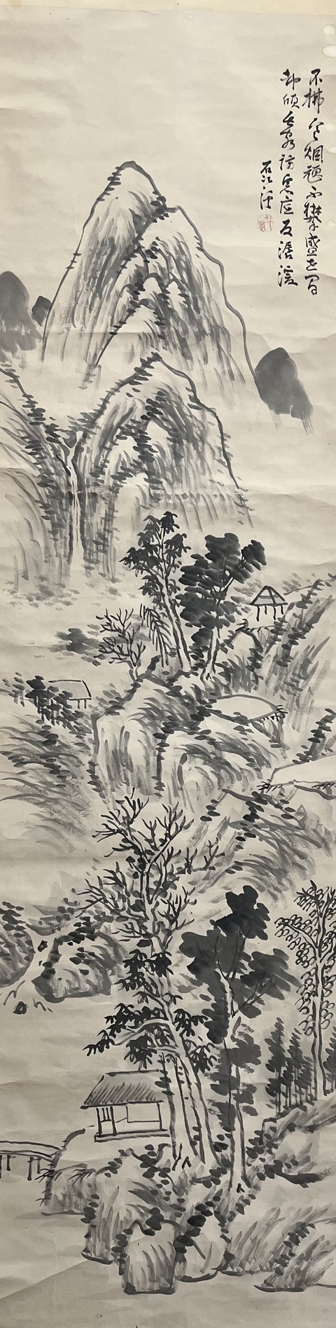 古玩字畫清代山水精品真品鑒賞圖