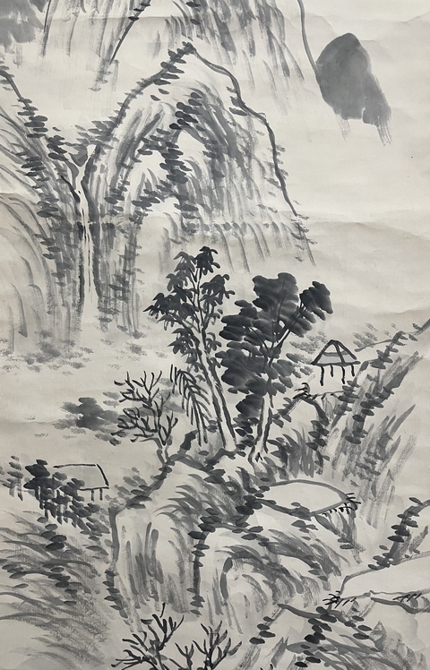 古玩字畫清代山水精品真品鑒賞圖