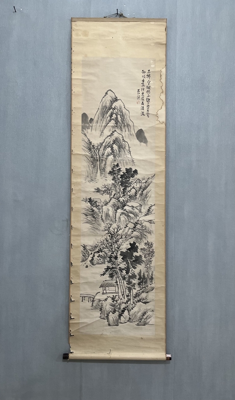古玩字畫清代山水精品真品鑒賞圖