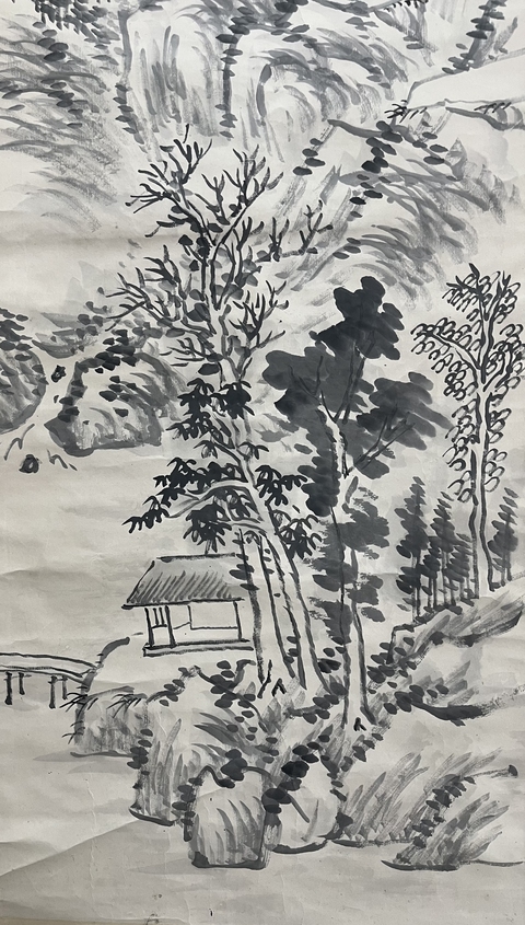 古玩字畫清代山水精品真品鑒賞圖