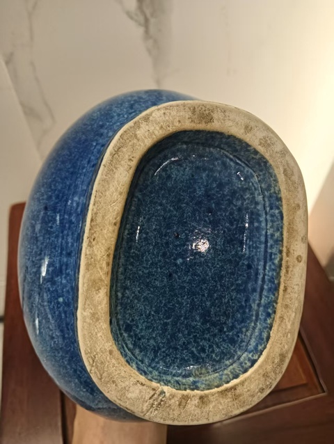 古玩陶瓷爐鈞釉貫耳瓶真品鑒賞圖