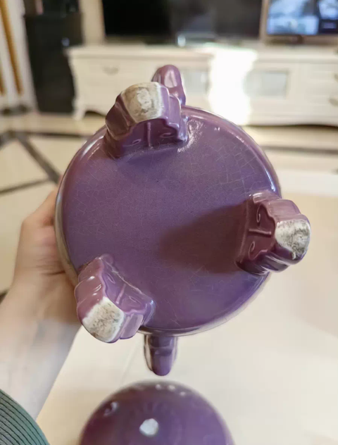 古玩陶瓷紅釉鍘真品鑒賞圖