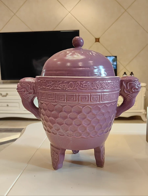 古玩陶瓷紅釉鍘真品鑒賞圖