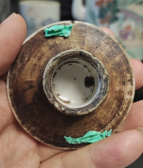 古玩陶瓷淺絳彩花鳥詩文茶壺真品鑒賞圖