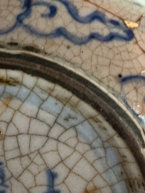 古玩陶瓷晚清煨瓷青花印泥盒真品鑒賞圖