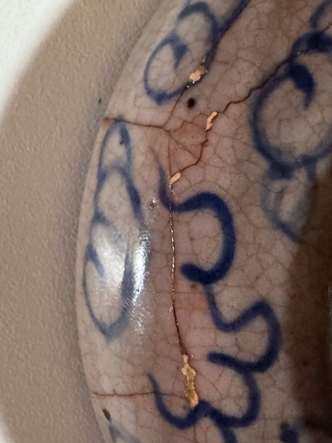 古玩陶瓷晚清煨瓷青花印泥盒真品鑒賞圖