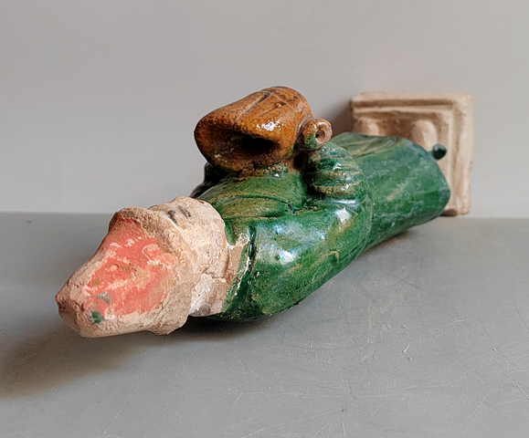 古玩陶瓷明代三彩人物站立俑拍賣，當前價格152元