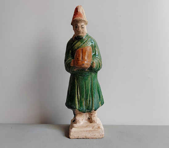 古玩陶瓷明代三彩人物站立俑拍賣，當前價格152元