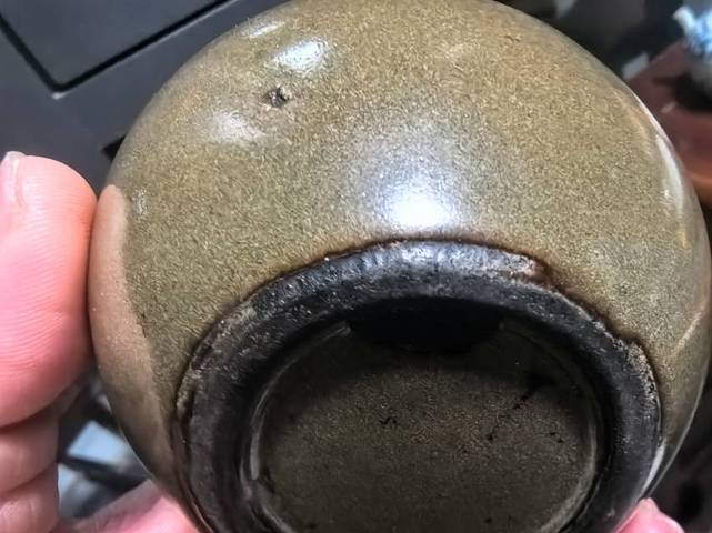 古玩陶瓷茶葉末釉水盂真品鑒賞圖