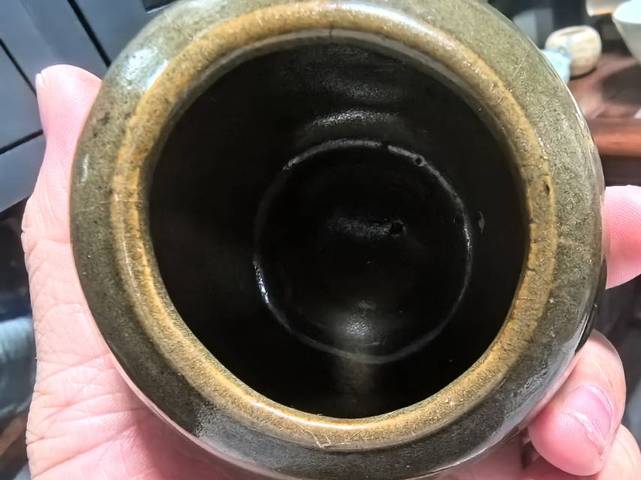 古玩陶瓷茶葉末釉水盂真品鑒賞圖