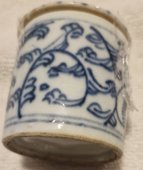 古玩陶瓷青花胭脂盒真品鑒賞圖