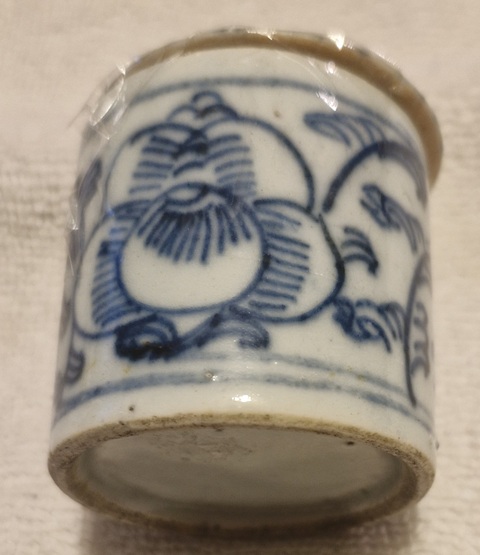 古玩陶瓷青花胭脂盒真品鑒賞圖