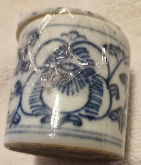 古玩陶瓷青花胭脂盒真品鑒賞圖