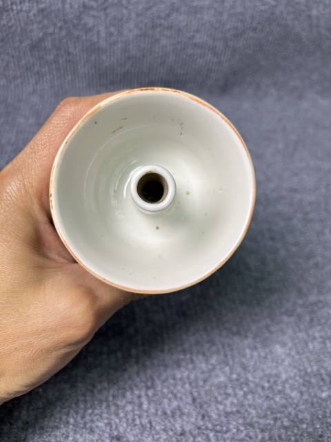 古玩陶瓷粉彩八仙人物故事紋燭臺真品鑒賞圖