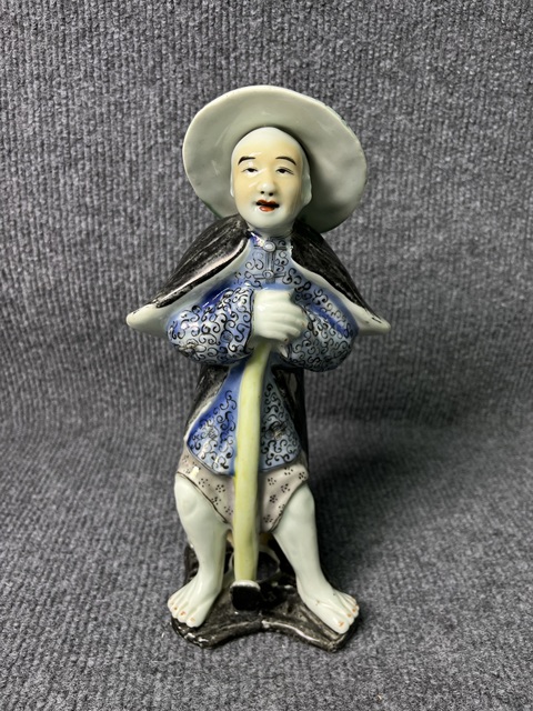 古玩陶瓷粉彩農夫塑像拍賣，當前價格1888元