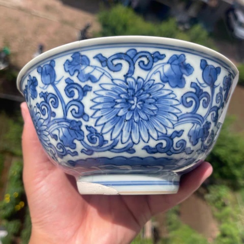 古玩陶瓷康熙菊花碗標本真品鑒賞圖